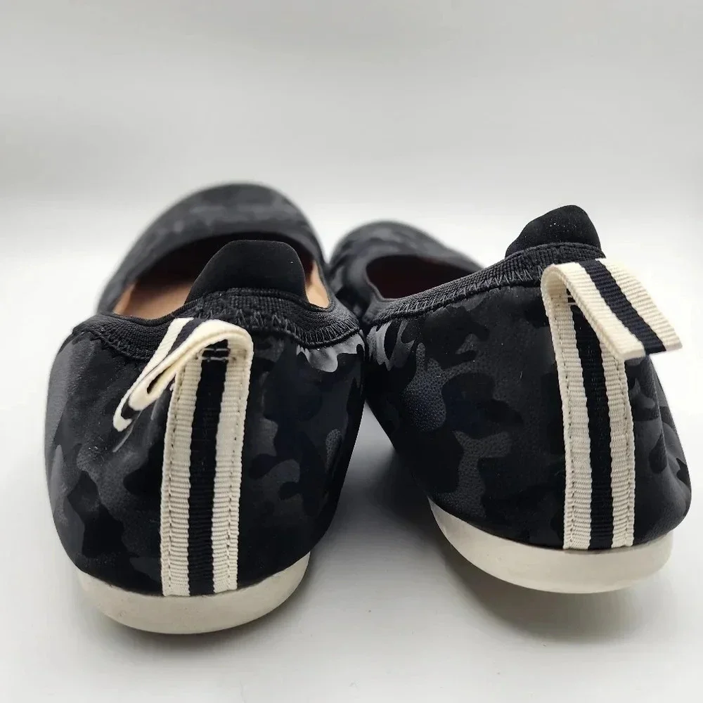 LifeStride Women's Devoted Black Camo Slip-on Ballet Flat Size 9 Comfort Casual
